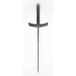 A fine Japanese magari-yari, Edo period, with stylistic trident-form head, head length 21.5cm, the