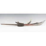 An unusual and scarce Japanese, Chinese-style halberd or naginata, mid-Edo period, the curved shaped