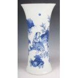 A Chinese blue and white porcelain vase, Transitional style but probably late 20th century, of