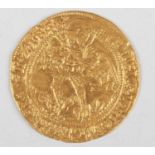A Henry VIII hammered gold angel 1509-1547, first coinage, mintmark crowned portcullis with
