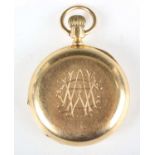 An Omega 18K gold hunting cased keyless wind gentleman's pocket watch, circa 1912, the signed and
