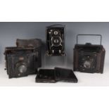 An early 20th century Goerz Ango folding plate camera with Carl Zeiss Jena Tessar 1:4.5 f=15cm lens,