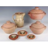 A Richard Batterham studio pottery stoneware coffee pot and cover, covered to the foot in an ash