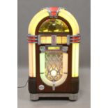 A Wurlitzer 1015-CD 'One More Time' model juke box, circa 1999, designed after the 1946 original,