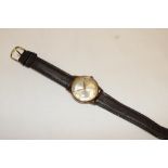 A gentleman's 9ct gold wristwatch by Rotary with leather strap