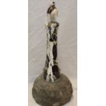 A rare Cornish serpentine lighthouse table lamp,