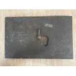 A WWI German trench sniper shield with working flap, together with a German WWI wooden storage box