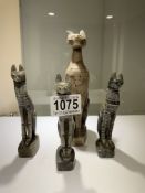A quantity of Egyptian cat goddess Bastet figures A/F