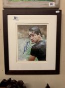 A framed & glazed signed picture of Keanu Reeves