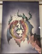 A decorative canvas paintings featuring two koi fish