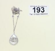 A silver & cz designer style necklace 4.2 grams