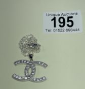 A silver & cz pendant necklace 6.52 grams