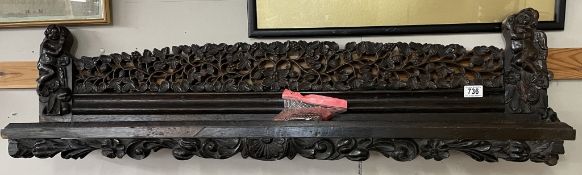 A Chinese carved hardwood display pediment possibly 19th century