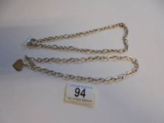 Two silver neck chains, 56 grams.