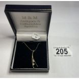 A 9ct yellow gold pendant on 9ct chain 2.2 grams