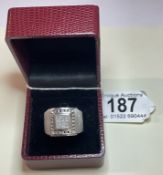 A 14ct substantial diamond ring of 1.25 cts 14 grams, Size U