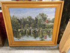 An Anthony Brown (20th Century British) title Flatford Bridge Norfolk Constable From The Island With