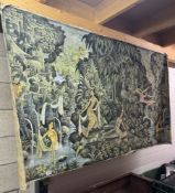 A large Balinese canvas Mystical Realism 300 x 120cm