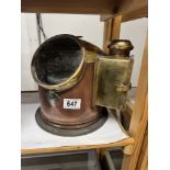 A 19th / 20th century brass ships binnacle compass
