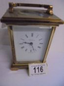 A brass carriage clock marked Salisbury, in working order.