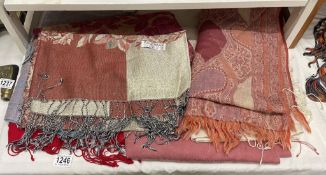 A quantity of decorative scarves including Cashmere, Pashmina / Silk