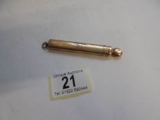 A 9ct gold pencil holder, 11 grams excluding pencil.