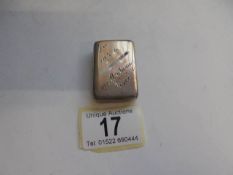 A Victorian silver match box, Birmingham 1887.