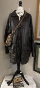A quantity of Burberry related items including leather coat, handbag, purse & umbrella
