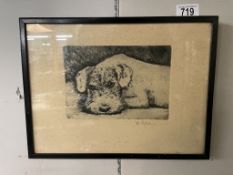A signed etching by Cecil Charles Windsor Aldin