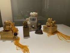 A quantity of miscellaneous items including Chinese dragons etc