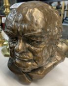 A bronzed effect Churchill bust