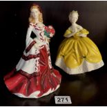 2 Royal Doulton figurines including Christmas Day 2008 & The Late Waltz