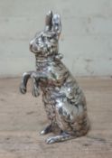 WMF, an early 20th century hollow ware model realistically modelled as a hare, marked 'WMFB' and '