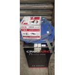 Crosarc 40amp plasma cutter & 5inch centralised laser chuck & pair of motorcycle panniers