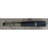 A three drawer leather bound brass telescope, engraved 'Tel Sig (MK IV) also GS R&J Beck Ltd