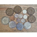 A group of assorted 1922 coins to include half crown, florins & threepences etc.