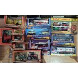 A box of assorted diecast vehicles & accessories to include Matchbox & Britains, all boxed.