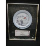 Framed plate decorated by Gray Jolliffe in aid of Comic Relief - 37cm x 49cm Please note