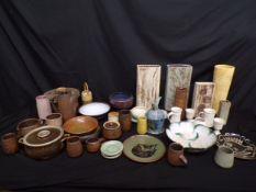 Collection of pottery, mainly by Eric White (North Devon) to include: vases, coffee pot, lidded