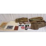 Collection of military items to include: paperwork, photographs, Indian Army badges, uniform etc