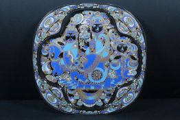 Bjorn Wiinblad for Rosenthal Studio-Line glass 1978 Christmas wall plate depicting The Three Wise