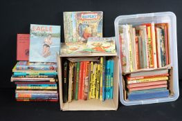 Large collection of books, annuals and comics to include Beano, Dandy, Horace The Hare, Rupert