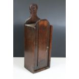 19th century mahogany candle box, having sliding compartment. Measures approximately H 49cm x W