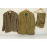 Three piece branded Bob Parratt shooting suit to include, waistcoat, jacket and breeks/trousers -