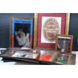 Breweriana - Quantity of assorted framed advertising mirrors to include Budweiser, Coca Cola,