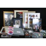 Collection of Star Trek memorabilia to include framed prints, stamps, badges, books, bookmarks,