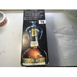 Bottle Otard 3 star cognac in gift box with 1 cognac glass c1960.
