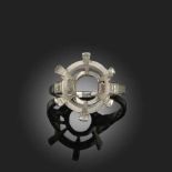 BOUCHERON, A DIAMOND-SET RING MOUNT, set with a baguette-cut diamond to each shoulder, in