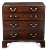 A GEORGE III MAHOGANY CHEST C.1760 the top with a caddy moulded edge, above four long graduated