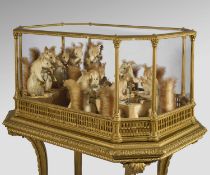 A RARE LATE VICTORIAN TAXIDERMY RED SQUIRREL TEA PARTY ATTRIBUTED TO WALTER POTTER (1835-1918), C.